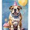 Edge Collections - 28" X 40" - Multicolor - English Bulldog Happy Birthday Large - 1 Piece